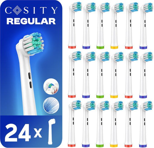 Cosity - 24x Opzetborstels compatibel met Oral-B en Braun - Brievenbusverpakking - Wit