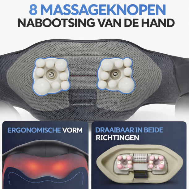 Heldenwerk Massageapparaat - Met warmte - Schouders, Nek, Rug, Benen