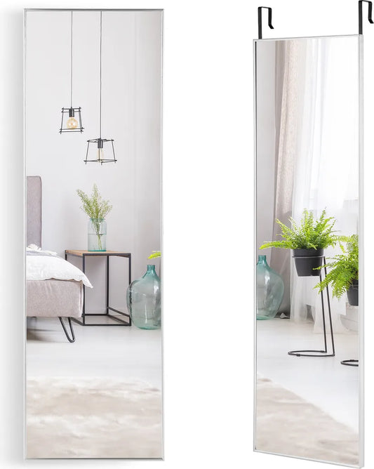 Coast 37 x 120 cm Volledig lichaamsniveau met hoogte -verstelbare hanghaken wandspiegel zilver