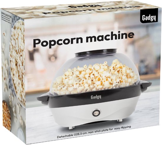 Gadgy Popcorn Machine Rond met Anti-aanbaklaag - Popcorn Maker Stil en Snel - 5 liter - Funcooking voor Party & Kids - Popcornpan - Cadeau voor Kind