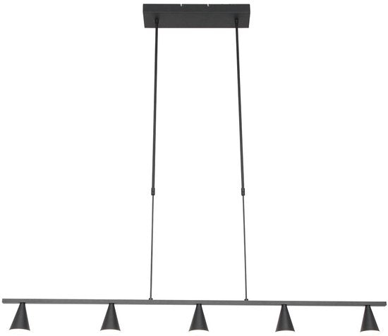 Hanglamp Vortex 3066ZW Zwart 5 lichts lichtkleur instelbaar in hoogte verstelbaar kunststof/metaal Steinhauer