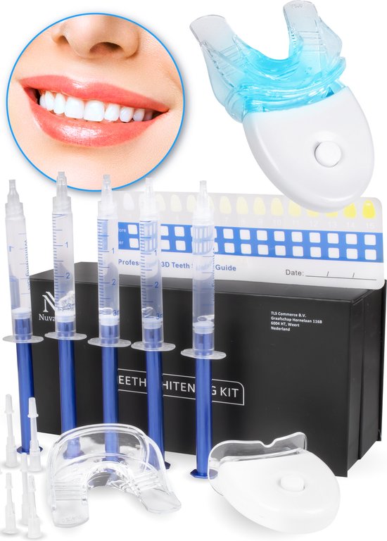 Nuvance - Tandenbleekset - 5 Spuiten Zonder Peroxide (0%) - Tandenblekers - Tanden Bleken - Teeth Whitening Kit - Witte Tanden