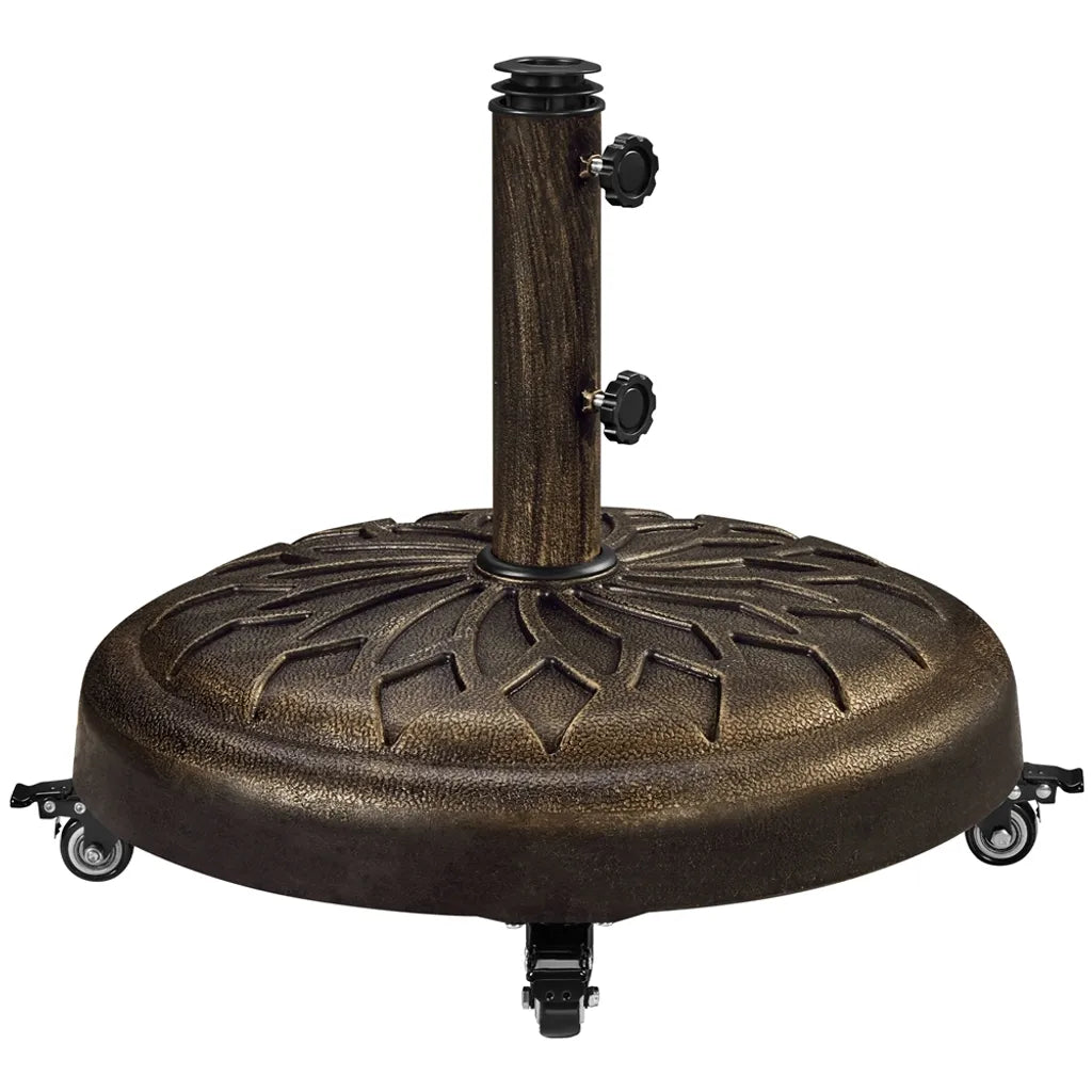 Yaheetech Parasolvoet Ø 50,6 cm - Brons - Verrijdbare Parasolstandaard voor Parasolstokken 34/38/48 mm