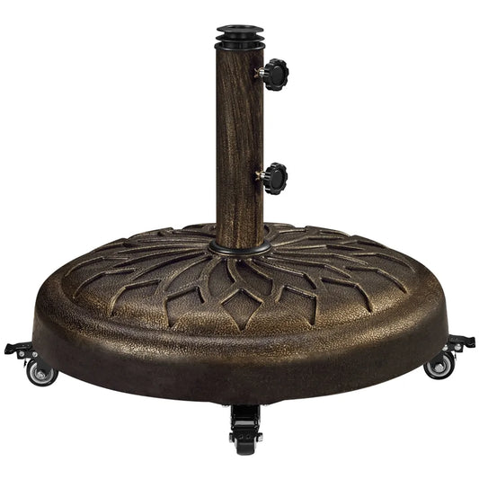 Yaheetech Parasolvoet Ø 50,6 cm - Brons - Verrijdbare Parasolstandaard voor Parasolstokken 34/38/48 mm