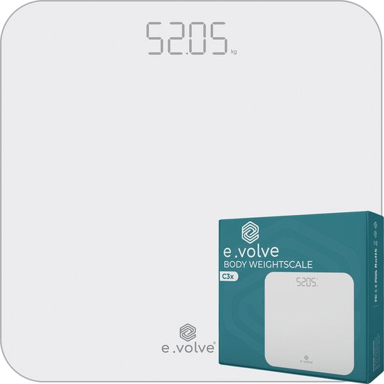 e.volve Weegschaal Personenweegschaal Digitaal - Incl. Batterijen - Digitale Weegschaal