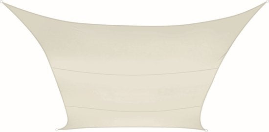 Perel Schaduwdoek, waterafstotend, 4 x 3 m, 160 g/m², polyester, rechthoek, crème