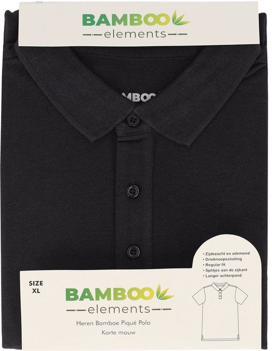 Bamboo Elements - Polo Shirt Heren - Antraciet Grijs XL - Polo Heren Korte Mouw - Pique Stof - T Shirt Heren - Bamboe