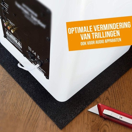 Strex Anti Trillingsmat Wasmachine en Wasdroger - 60 x 60 CM - Geluidsdempende Antislip Mat - Trillingsdemper - Rubber Mat