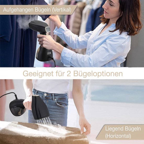 Lebenlang Quick & Go Stoomreiniger - Incl. 2 Opzetstukken - 1500W - Zwart - 16 x 12 x 25 cm