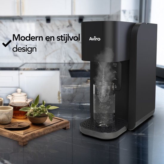 Aviro Heetwaterdispenser - Heetwatertap - 100°C - Luxe Instant Waterkoker - 2200W - 1,5L Zwart