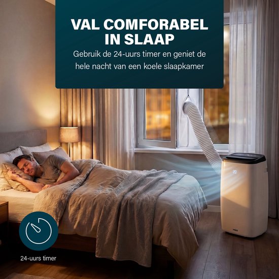 Princess Mobiele Airco - 9000 BTU - Smart - 3-in-1 - Airconditioner - Ventilator - Luchtontvochtiger - App Bedienbaar - WiFi - Afstandsbediening - Touchscreen - Incl. Raamdichting Kit - 358909