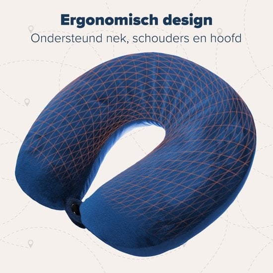 TRVLMORE Nekkussen - Voor Thuis en Onderweg - Microbeads Reiskussen - Vliegtuig - Ultiem Comfort - Donkerblauw