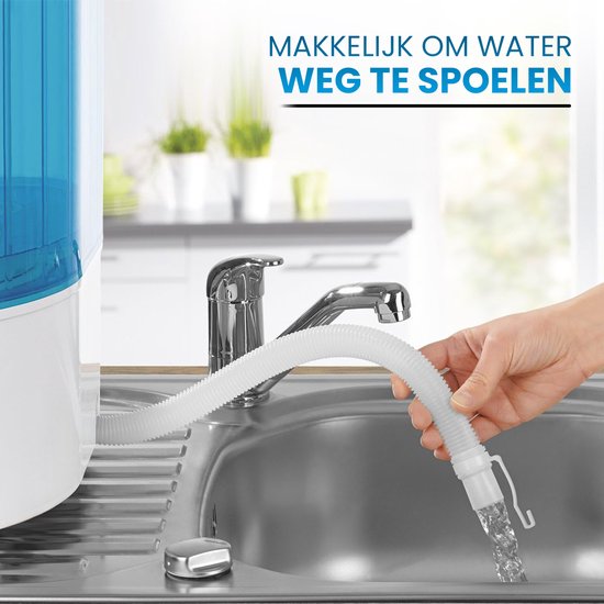 Vonia Mini Wasmachine - Kleine wasmachine - Met centrifuge en bovenlader - Wascapaciteit 2,6 kg - Energiezuinig - Wit/Blauw