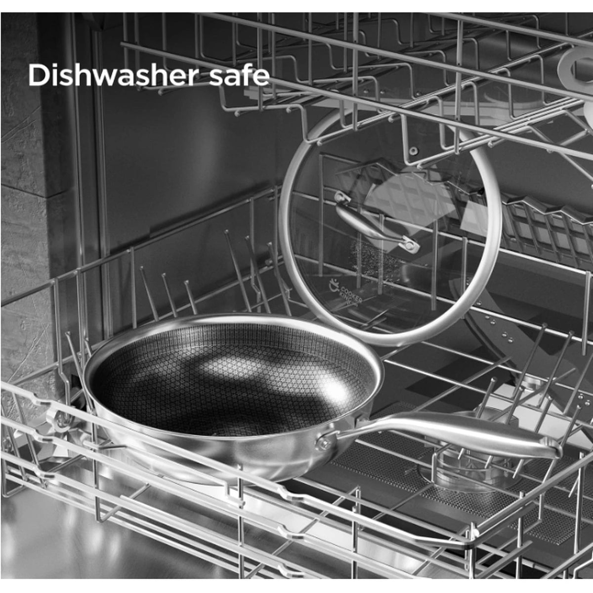 COOKER KING wokpan - 26 cm - 3-laags RVS - antiaanbaklaag