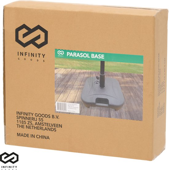 Infinity Goods Parasolvoet - Vulbaar - 40KG - Compact en Stabiel - Parasolhouder - Kunststof - Antraciet