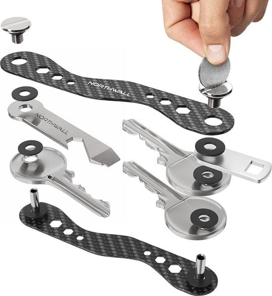Carbon Sleutelhanger - Sleutel Organizer - 2 tot 20 Sleutels - Key Organizer