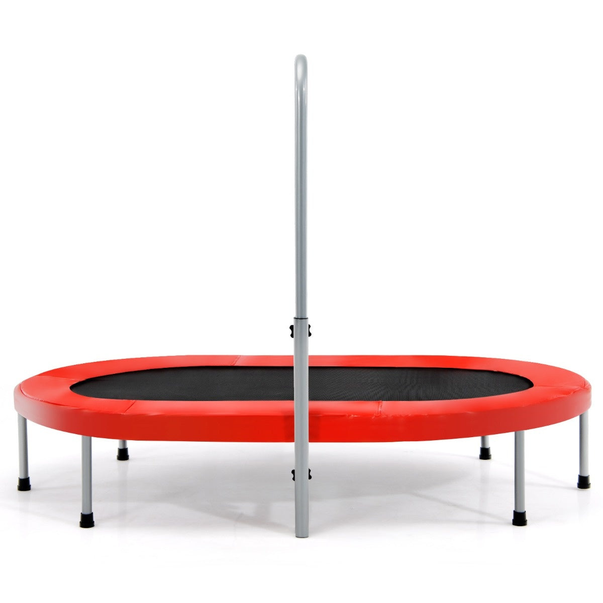 Coast dubbele trampoline opvouwbare fitnesstrampoline met verstelbare leuning 154 x 90 x 92 -132 cm rood