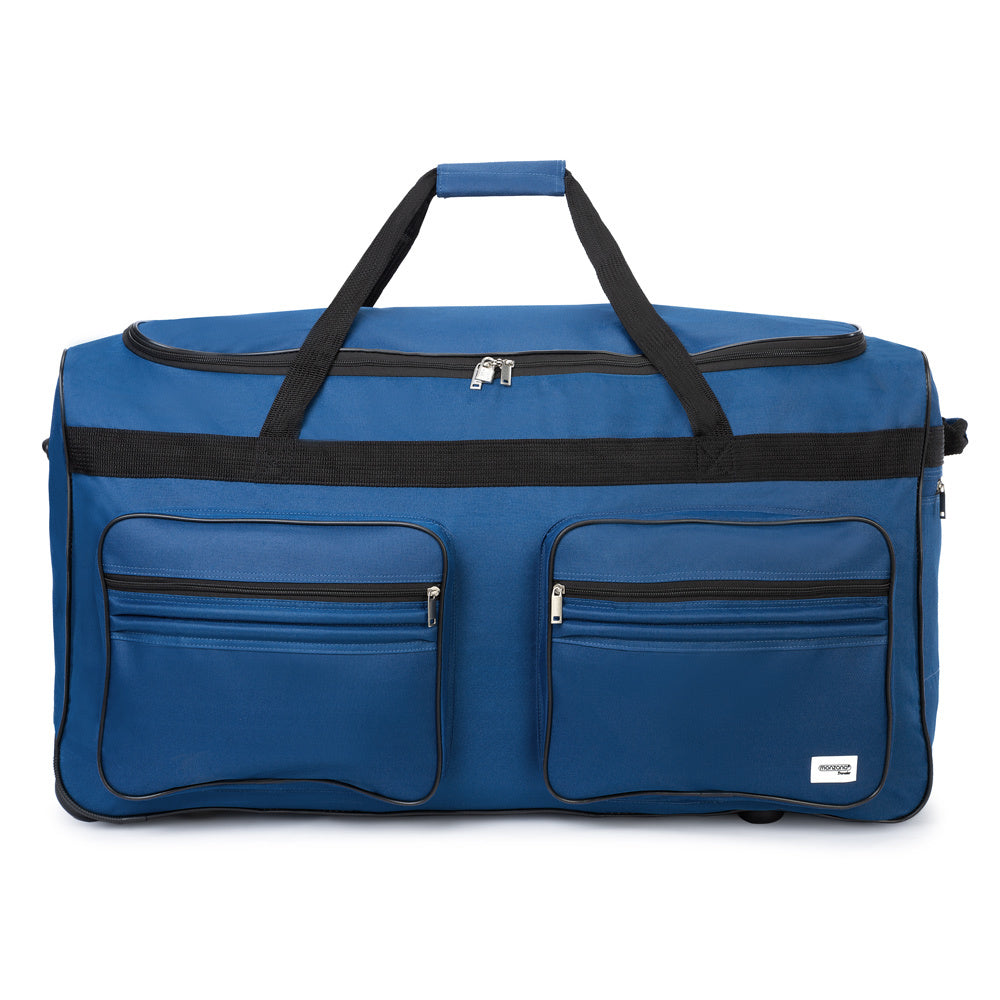 Deuba XXL Reistas Blauw met trolley-functie 3 wielen 160 LITER 85x43x44cm