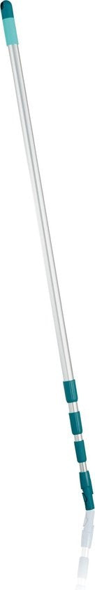 Leifheit telescoopsteel aluminium 130 - 400 cm - incl. antislipkop - 360° draaibaar ophangoog - Click System - turquoise - grijs