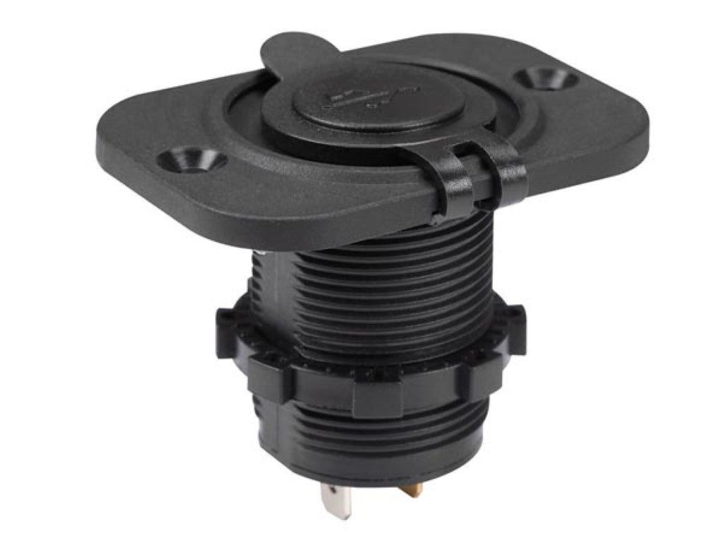 USB Lader - Inbouw - Dubbel - 12-24V - Spatwaterdicht - Kortsluitbeveiliging - Zwart