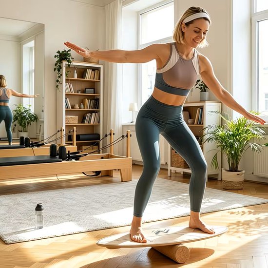 House of Balance Balansbord -Balance Board - Surf Balance Board - Surf trainer - Surf Board - Wobbel Board - Hout