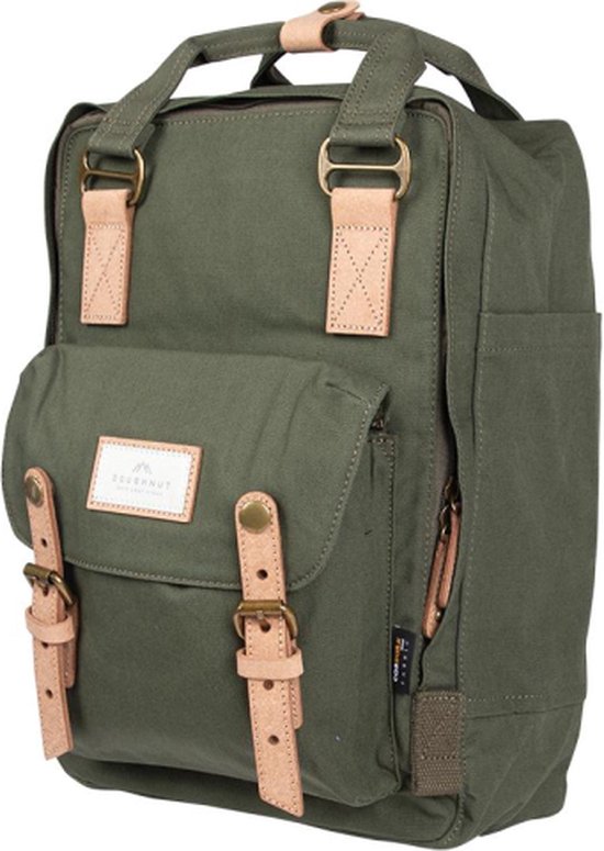 Doughnut laptoprugzak / Rugtas / Schooltas - 14 inch - Macaroon PFC Vrij - Legergroen