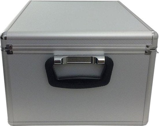 Vinyl koffer - LP single koffer voor 200 singels zilver aluminium