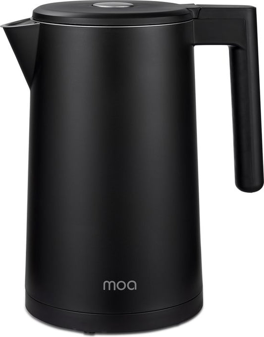 MOA Waterkoker met Temperatuurregeling - 1,7 Liter - Dubbelwandig - Warmhoudfunctie - Elektrische Waterkoker - 2200W - Zwart
