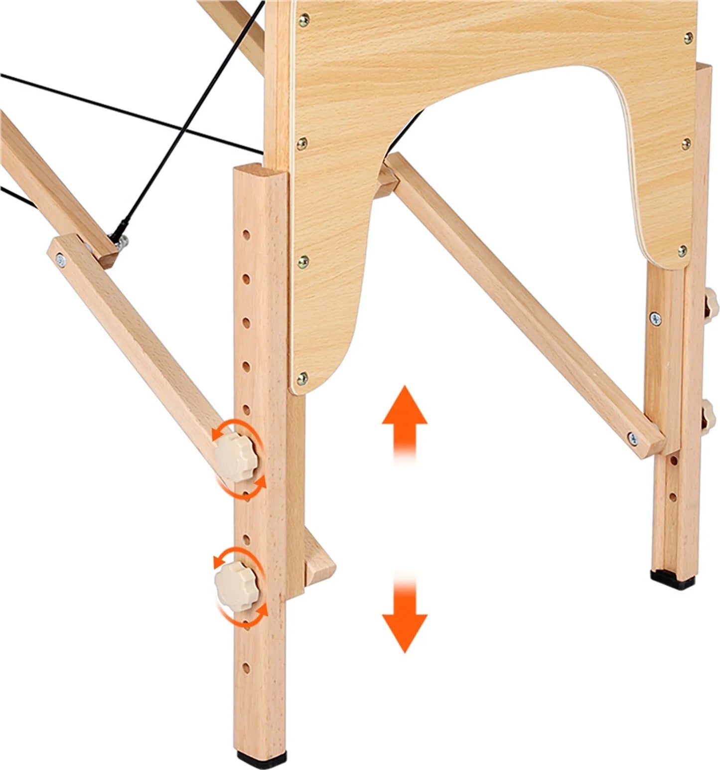 Yaheetech Massagetafel Opvouwbaar – 213 x 82 x 64-85,5 cm – Voorzien Van Beukenhouten Poten En Verstelbare Hoofdsteun En Draagtasfunctie – Voor Schoonheidssalon En Massagestudio – Crème Kunstleer En Hout