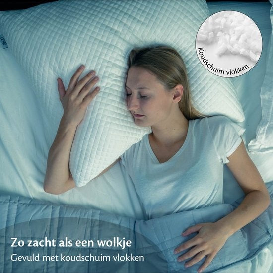 EL-Life Hoofdkussen Nekklachten - 60 x 70cm - Bamboe kussen - Traagschuim / Memory Foam vulling - Ergonomisch en Orthopedisch - Inclusief kussensloop