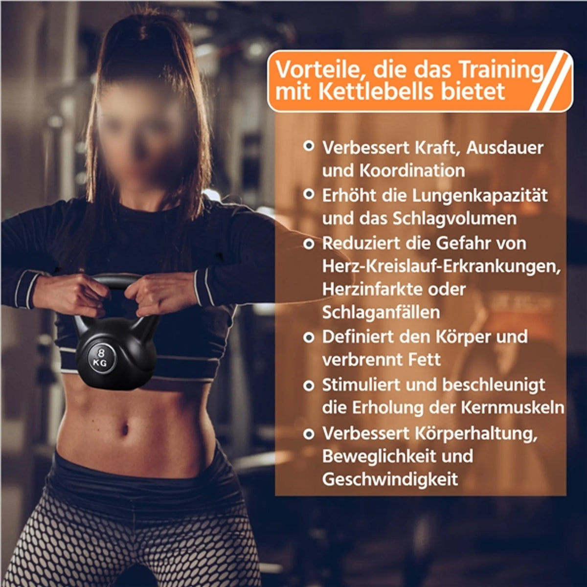 Yaheetech Kettlebell 8 kg – Voorzien Van Brede Handgreep En Platte Basis En Anti-Roll Ontwerp – Voor Krachttraining En Thuisgym – Zwart Kunststof En Beton – 22,5 x 19,5 x 26 cm