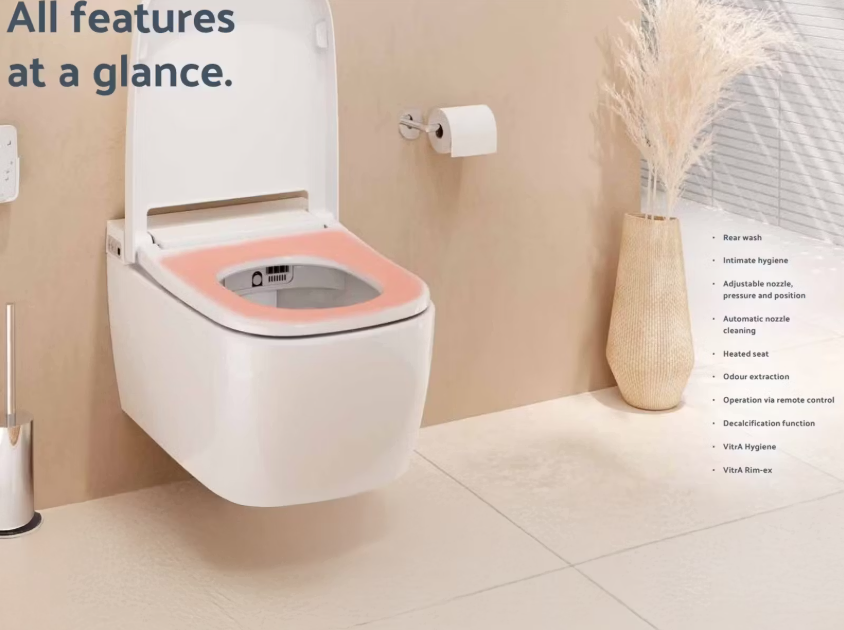 VitrA V-Care Basic Toiletset 37x56 cm Wit – Slim Luxe Wandcloset met Bidetfunctie