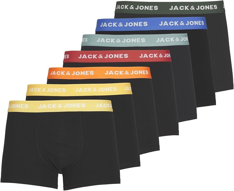 JACK&JONES - JACHARRY SOLID TRUNKS 7 PACK - Heren - Onderbroeken - Maat L