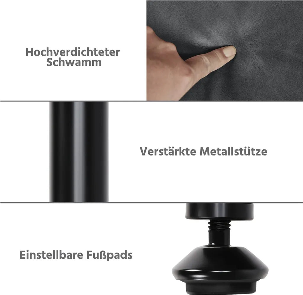 Yaheetech Eetkamerstoelen Set van 2 met Fluwelen Bekleding en Armleuningen - Donkergrijs - 57,5 x 58 x 86,5 cm
