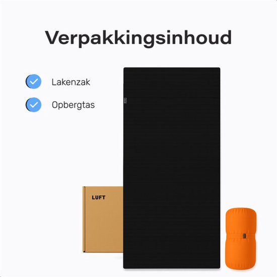 Lakenzak met opbergzak - 200x80cm - Lichtgewicht - Zomer - Slaapzakken voor volwassen - Katoen - Slaapzak - Luft