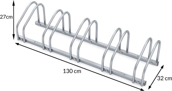 Fietsenrek - voor 5 fietsen - afmeting 130x32x27 cm
