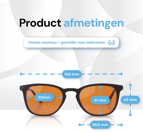 LC Eyewear Computerbril - Blauw Licht Bril Zonder Sterkte - Blue Light Glasses - Beeldschermbril - Unisex Bril Zonder Sterkte - Rond/Oranje