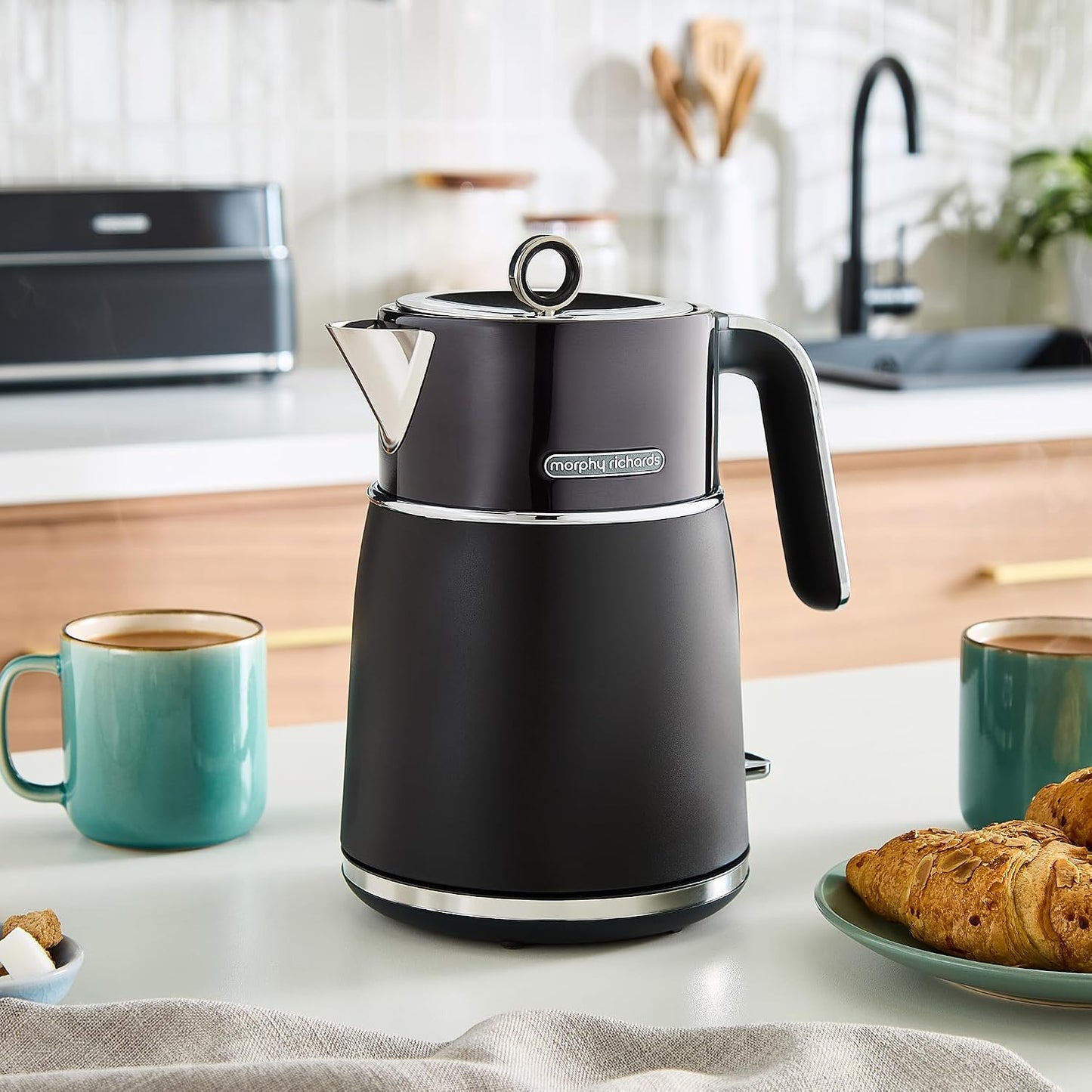 Morphy Richards Signature Opulent Waterkoker 1.5L - Rapid Boil 3000W - RVS Zwart Transparant - 23,7 x 16,7 x 26,8 cm