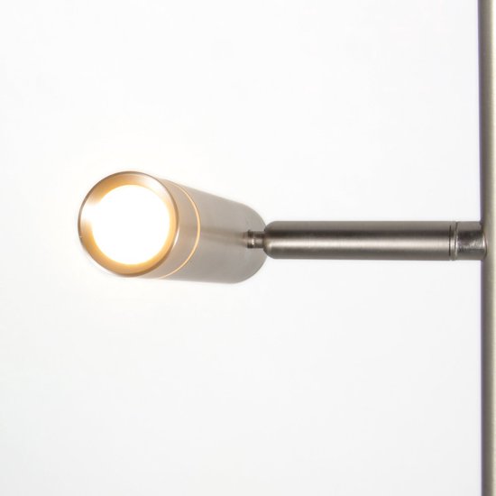Vloerlamp Stalen Volari 4711ST 2-lichts met dim to warm LED - ideaal voor binnen gebruik, modern design, hoogte 157 cm, voetmaat 21 x 21 cm, draaibaar en kantelbaar