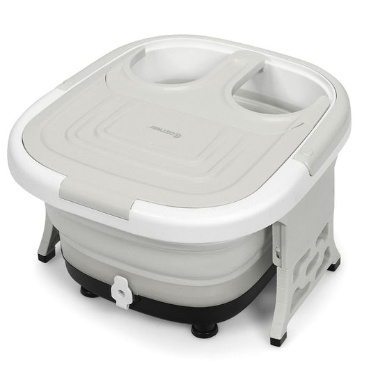 Coast Voetbadmassageapparaat - Opvouwbaar met bubbelmassage en infrarood - Instelbare verwarming - Grijs 42 x 40 x 24 cm