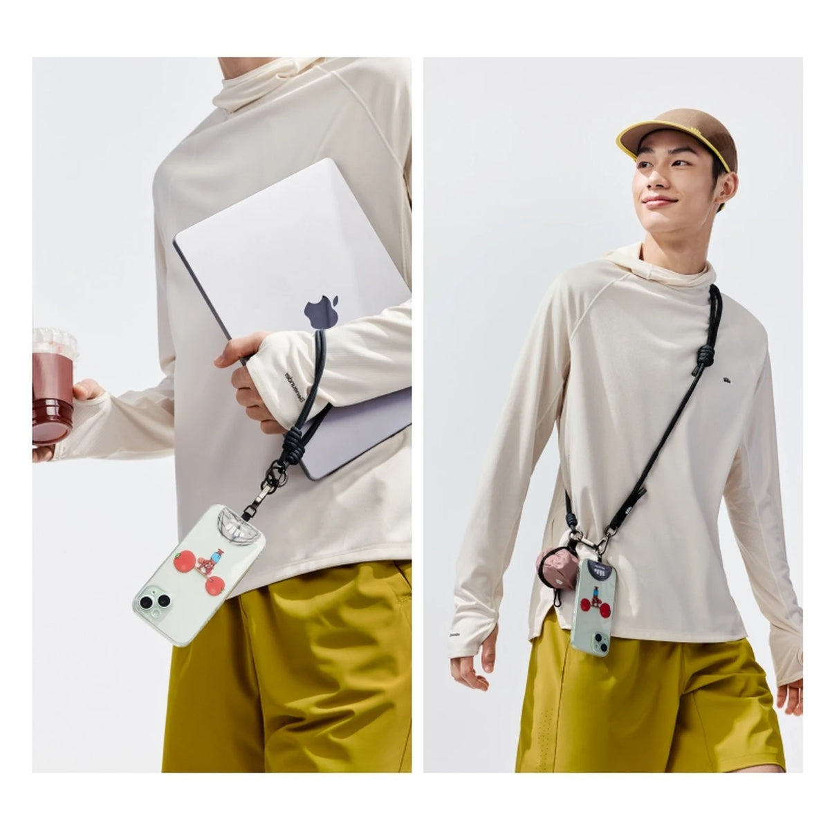 Beneunder LC376 Telefoonlanyard - Zwart - Verstelbaar, 180 cm