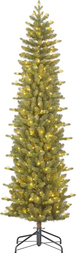 Black Box Trees Harma Smalle Kunstkerstboom met LED Verlichting - H215 x Ø66 cm - Groen