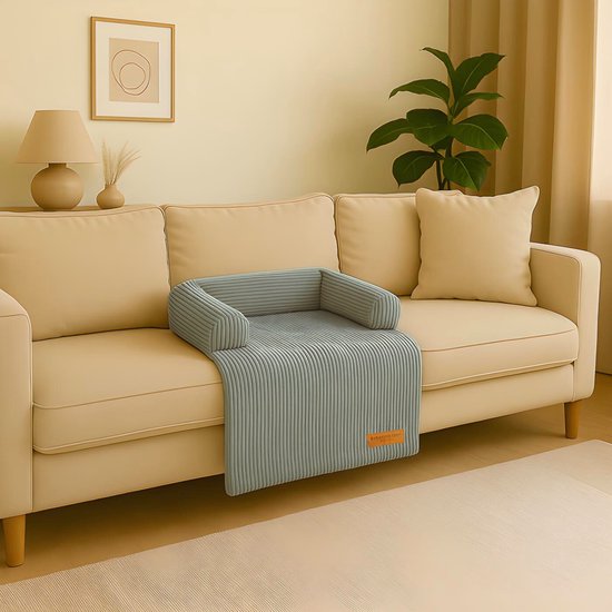 By Cee Cee Origineel Hondendeken Bank – Hondenkleed Bank - Hondenmand - Premium - Volledig Afritsbaar -Ribstof - Donkergrijs - 75x90 - Maat S