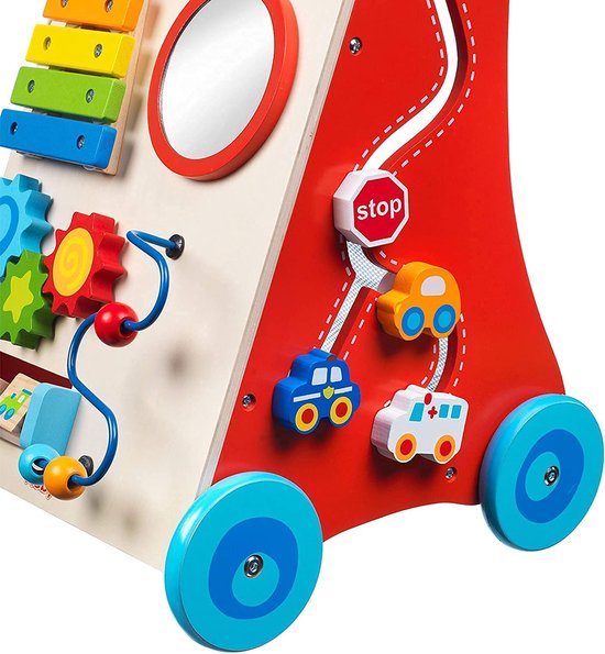 Nûby - Interactieve Houten Looptrainer - Educatief babyspeelgoed – 10m+