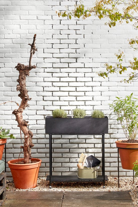 Mica Decorations Greenrax Plantenstandaard - L70 x B29 x H94 cm - Metaal - Zwart