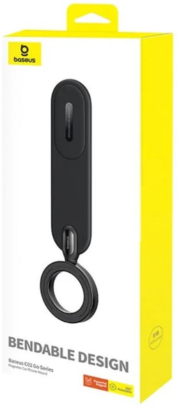 Baseus C02 Go - Magnetische Dashboard Telefoonhouder Auto - Compatibel met MagSafe - Buigbaar - Verstelbaar - Zwart