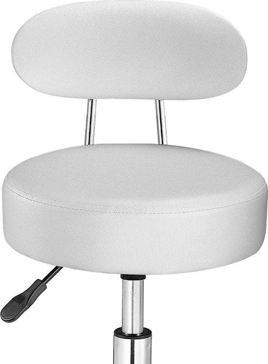 Casaria Draaikruk met Rugleuning - 360°/Hoogte Verstelbaar - Wit