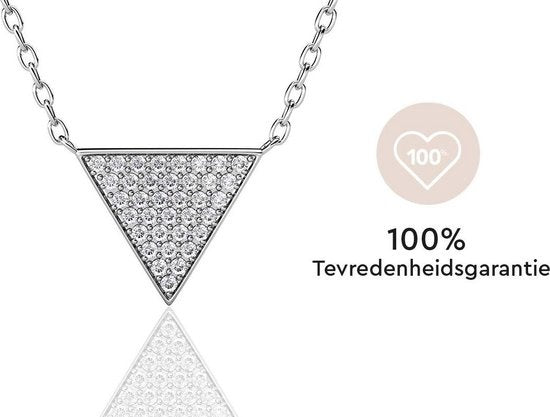 Yolora Dames Ketting met Hanger en Kalpa Camaka Kristallen - Zilver kleurig - 18K Witgoud Verguld - Cadeauverpakking - Moederdag Cadeautje