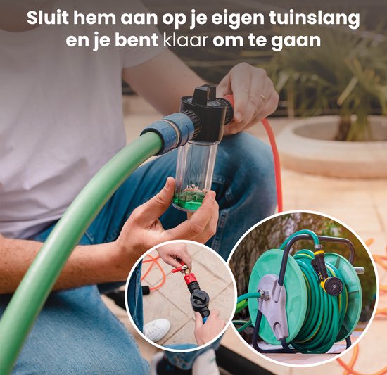 Shine Wasborstel - Uitschuifbaar - 5 Delig - Aluminium - Tot 7M - Incl. Zeepdispenser - Rood/Zwart