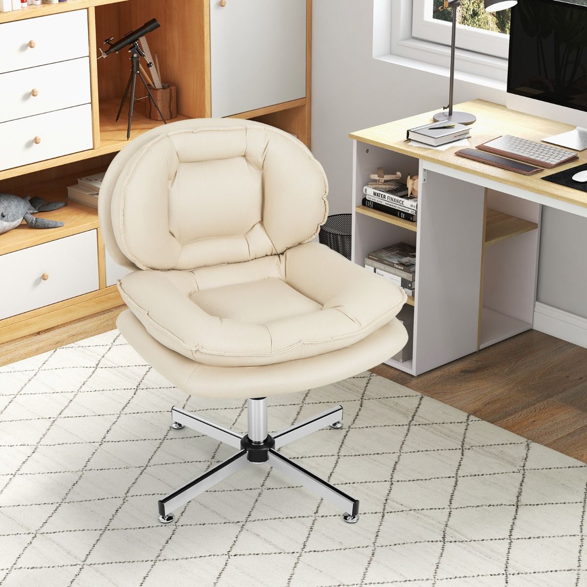 Coast Bureaustoel - ergonomische draaistoel - dubbel gewatteerde rug en zitting - beige